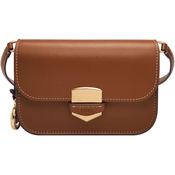 Fossil Lennox Crossbody Bag, Black/Leopard Haircalf